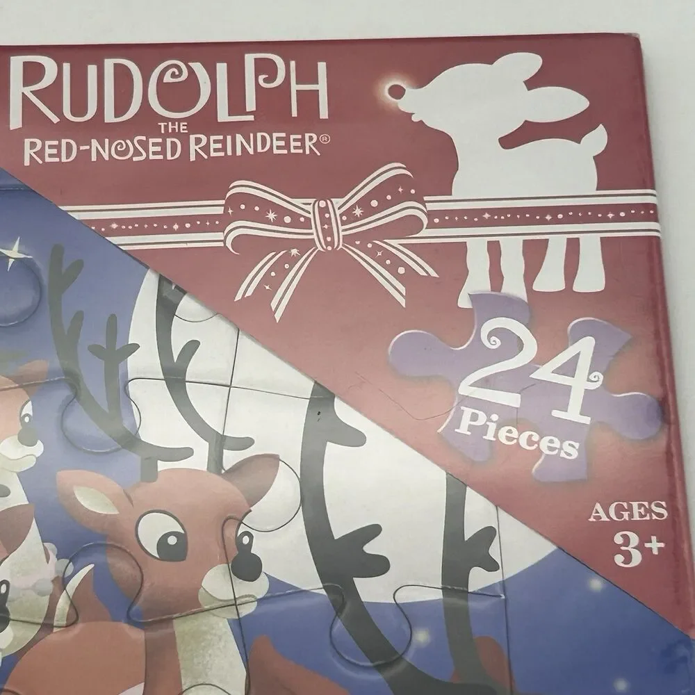 Rudolph Red-Nosed Reindeer 24 Piece Tray Puzzles Lot of 4 Sealed Ages 3+